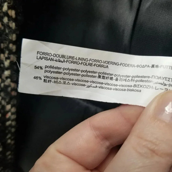 Zara Boucle Textured Quilt Lined Coat M - Picture 10 of 16